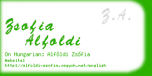 zsofia alfoldi business card
